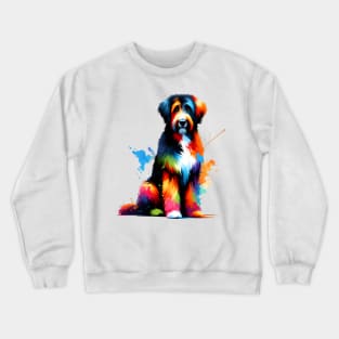 Colorful Abstract Berger Picard in Splash Art Style Crewneck Sweatshirt